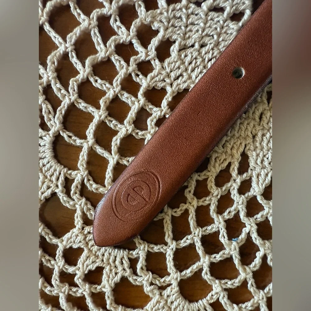 Dior Brown Leather Belt with Gold-Tone Buckle
